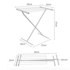 대형 날개형 빨래건조대 접이식 실내외 발코니 마당 독립형 빨래줄 몬테인, 1 긴 0 6m 미디엄 화이트 X 타입 108769