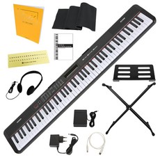 블루엔젤 키스플레이 88건반 전자 디지털피아노 입문 풀세트 스탠드+헤드셋+건반커버+스티커+체르니100교본 포함, 블랙, Keysplay Electric Piano, 1개