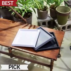 화분 받침대 유니크 대형 플라스틱 사각 중 24cm 픽앤코401, 블랙