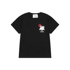 [캣세이브더월드] 키리 풋 스탬프 반팔 티 (3컬러), White, Crop