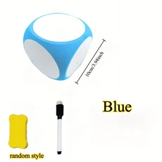 지울 수 있는 재사 가능한 EVA 화이트보드 주사위 세트(지우개와 펜 포함) 영어 능력 개발에 적합한 교실, 02 Blue