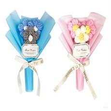 해피피크 미니 니트 꽃다발 니트꽃다발, 핑크