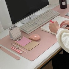 가죽 데스크매트 책상패드 방수 사무용 키보드 마우스패드, 상세페이지 참조