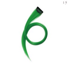 夾式挑染髮片 仿真髮漸層炫彩漂染螢光繽紛髮片, 15-果綠色 直髮, 1個