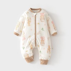 嬰兒恆溫睡袋 春秋冬 夾棉寶寶分腿加厚睡衣 新生兒拉鍊 多功能防踢被