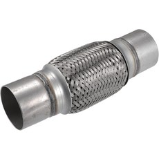 X AUTOHAUX 50x100x205mm 범용 자동차 배기 플렉시블 파이프 튜브 플렉스 조인트 스테인리스 스틸 실버 톤, 65*245mm