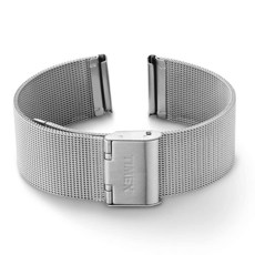 ECLATIS Timex 여성 IQ+ Move 18mm 퀵 릴리즈 스테인리스 스틸 메시 디자인 팔찌 유럽풍 고품격 실버 톤 메시 303784