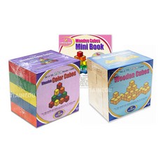 러닝스텝 2.5cm 비취목 쌓기나무 원목+칼라Set 200pcs-미니북포함, 1개