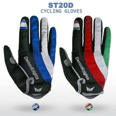 《衣匠》義大利/芬蘭國旗配色 自行車手套 透氣吸震全指手套，舒適防滑，騎行必備, 1個, 紅綠配色 L, 紅綠配色