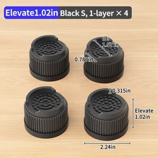신형 높이 조절 가구 받침대: 다양한 크기 제공 소파 다리 및 의자 보호에 적합, 03 Black Round S  4pcs