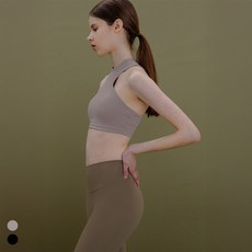 콘치웨어 베키 모크넥 브라탑 지퍼 브라탑 필라테스 요가복 탑