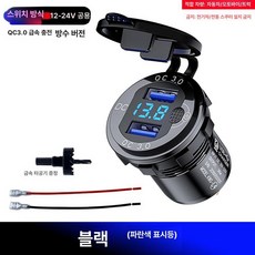 초고속 자동차 듀얼 USB 시거잭 빠른 소켓 충전기, 듀얼 QC 고속 충전 디지털 D, 기본 모델명/품번