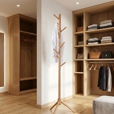 원목 우드 스탠드 행거 겉옷 행거 옷걸이, 내추럴우드