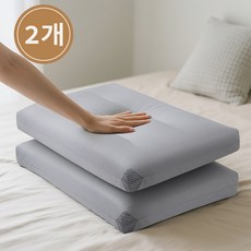 서울 스타 빨아쓰는 목편한 경추 수면 베개 48*60, 2개, 회색