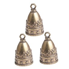 SHINEOFI DIY 장식용 구리 벨 펜던트 3개 크리스마스 빈티지 징글 공예용 245742, SHINEOFI DIY 장식용 구리 벨 펜던트 3개,