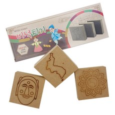 [제이제이오피스] 비석 치기 비사 사방 돌 나무 MDF 민속 전통 문양 미술 체육 활동 학습 연계 놀이 게임 유아 어린이 놀이 꾸미기 만들기 재료, 1개