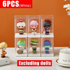 데스크오거나이저 POP MART 아크릴 블라인드 박스 보관 디스플레이 랙 버블 마트 캐비닛 수제 방진 데스크탑 장난감 정리함 6 개, [02] white 6pc, 6개