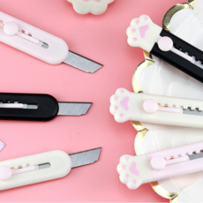 고양이 발바닥 미니 커터 칼 냥발칼 3color 1세트, 블랙+핑크+화이트