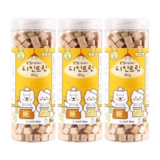 로컬리데이 강아지 고양이 치킨트릿 저염분 국내생산 동결건조 간식, 3개, 180g, 치킨