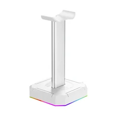 RGB 게임용 헤드폰 스탠드 10 가지 조명 효과 헤드폰 스탠드 홀더 랙 USB 포트 3.5mm 오디오 포트 데스크탑, 04 Headphone Stand05