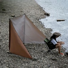 자립형 타프 스크린 방수 윈드 비박 그늘막 바람막이, [01] 아미그린_소형 250x70cm, 밀크화이트 사각 소형 250x70cm