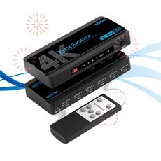 BlueRigger HDMI 선택기 셀렉터 4K 스위치 5 입력 1 출력 60Hz 5포트 비디오 스위처 LZ