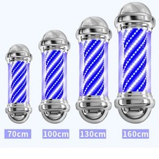 精選美髮轉燈 LED圓柱形 掛墻 超亮理髮店髮廊戶外防水掛壁轉燈新款, 100釐米電鍍金高亮LED金白,官方標配