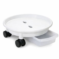 이동식 원형 화분 받침대 바퀴달린 물받침, 원형_화이트