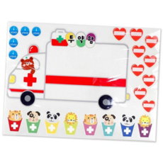 펠트 투약함 환경구성 벽걸이 알림판 어린이 투약함 교실 어린이집 유치원 챙기기 구급차 벽장식 보관함