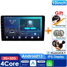 유니버설 7/9/10인치 64G 안드로이드 13 카 라디오 2딘 GPS 블루투스 중앙 멀티미디어 스마트 시스템, 06 10-2G 32G CarPlay