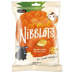 VETIQ 小動物化毛餡餅30g - Omega3 維生素 兔子寵物鼠 沙鼠 天竺鼠適用點心零食, 1個, 化毛餡餅-熱帶水果口味(2026/09月