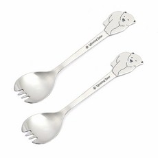 윙킹베어 국산 포크스푼, 실버, 단품, 2개