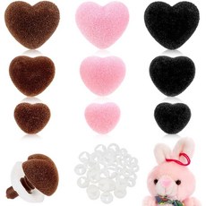 하트 플로키 플라스틱 안전 코 세트 혼합색상 36세트 1박스