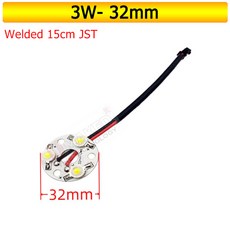 LED 에피스타 칩 고출력 비드 알루미늄 베이스 플레이트 라디에이터 용접 JST 연결 보드 패널 원형 밝기 1 18W, 11) 3W 32mm - Yellow 590-595nm, 1개