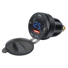 포트 0 어댑터 방수 C Triumph 38W 용 전원 QC3 호환 플러그 소켓 오토바이 DIN BMW PD Ducati USB Hella 타입 충전기 고속, Blue