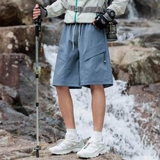 男款夏季運動短褲, 藍色