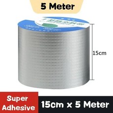 누수 방지 알루미늄 호일 부틸 고무 테이프 자체 접착 벽 균열 도구, [08] 15cm X 5 Meter, 1개