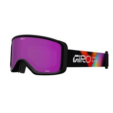 Giro Sagen 성인용 스노우 고글 - 울트라 블랙/옐로우 렌즈가 있는 레드 플로우 스트랩 212470, 블랙 앵글 - 앰버 핑크