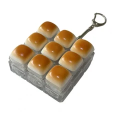 키보드 피젯 토이 카라멜 빵 장난감 스트레스 해소 키체인 버튼 클리커 사무실 학교 여행, 01 China, 02  Without Light H