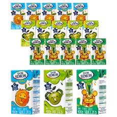 돈시몬 100%착즙주스 오렌지125ml 6개+사과125ml 6개+파인애플 백포도125ml 6개 (총18개) 음료수생과일어린이, 125ml, 18개