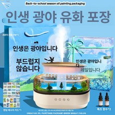 미니 가습 아로마 분무기 거실 침실 대용량 조용한 사무실, 미니 인물 유화 포장 + 인물 선물 가방 2개, 기본 모델명/품번