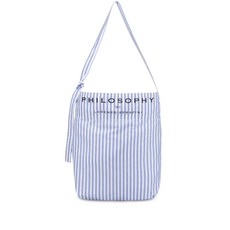 필로소피디로렌조세라피니 로고 프린트 스트라이프 비치 백