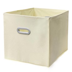 KOUJI 叩吉好物 米白布藝可折疊收納箱 居家收納好幫手, 米白無蓋, 1個