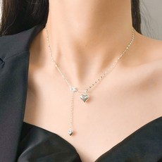 아이루리 깔끔 행운 하트 데일리 목걸이 러블리 귀여운 여성 립 체인 럭키 포인트 주얼리