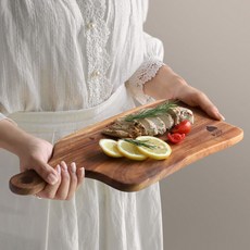 업소용 작업장용 플레이팅 홈파티 우드 수제 도마 감성 캠핑 나무, 1개