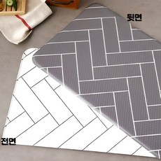 펫 매트 PVC 방수 미끄럼방지 바닥 롤, 1개, 회백색 격자무늬 75x44x1.2cm
