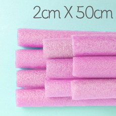 뮤즈 백업 스티로폼막대 2cmx50cm 10컬러 / 빽업 가래떡스펀지 스펀지막대, 1세트, 핑크10개