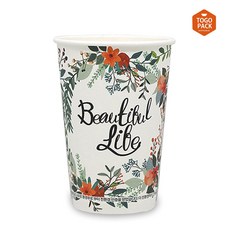 투고팩 플라워 종이컵 390ml, 100개입, 1개