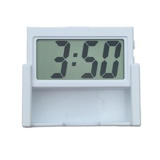 소형 디지털 시계 휴대용 여행 교실 침실 욕실 유리 자동차 오토바이 대시보드 미니 시계 배터리 작동 자체 접착제1 블랙 217414, 1, 화이트