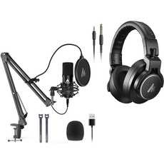 마오노 USB 마이크로폰 192KHZ24비트 플러그 앤 플레이 PC 컴퓨터 팟캐스트 콘덴서 카디오이드 금속 마이크 키트 전문가용 사운드 칩셋 녹음 게임 노래 유튜브용 A04 M